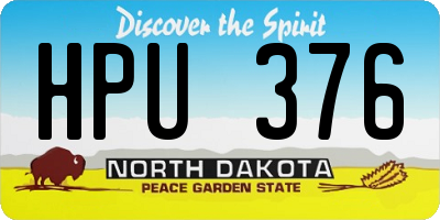 ND license plate HPU376
