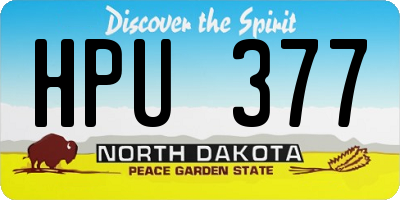 ND license plate HPU377
