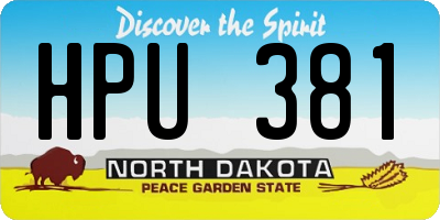 ND license plate HPU381