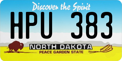 ND license plate HPU383