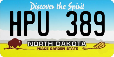 ND license plate HPU389