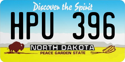 ND license plate HPU396