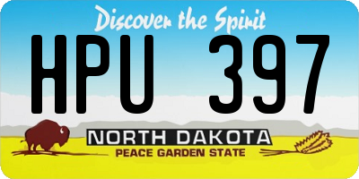 ND license plate HPU397