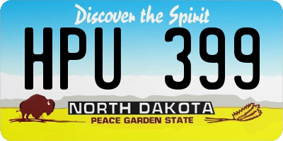 ND license plate HPU399