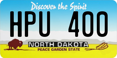 ND license plate HPU400