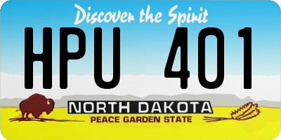 ND license plate HPU401