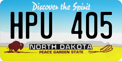 ND license plate HPU405