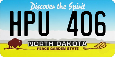 ND license plate HPU406