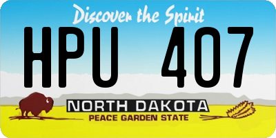 ND license plate HPU407