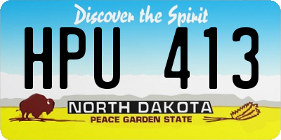 ND license plate HPU413