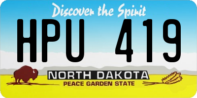 ND license plate HPU419