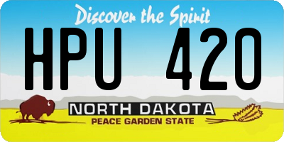 ND license plate HPU420