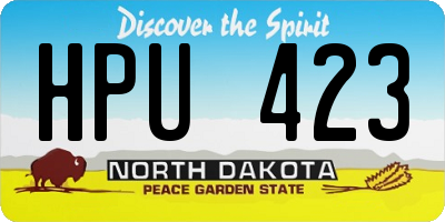 ND license plate HPU423