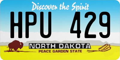 ND license plate HPU429