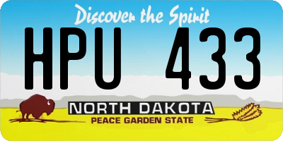 ND license plate HPU433