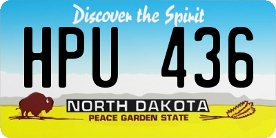 ND license plate HPU436