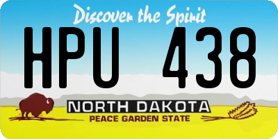 ND license plate HPU438