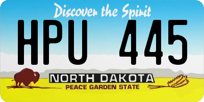 ND license plate HPU445