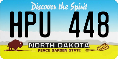 ND license plate HPU448