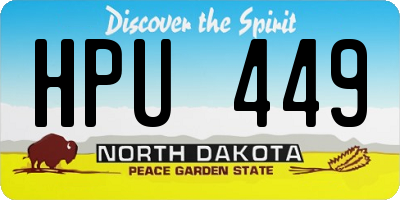ND license plate HPU449