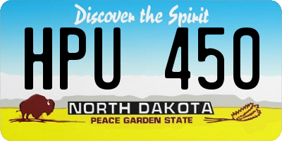 ND license plate HPU450