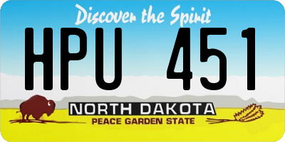 ND license plate HPU451