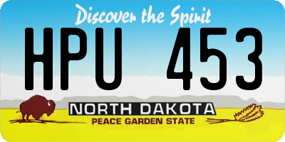 ND license plate HPU453