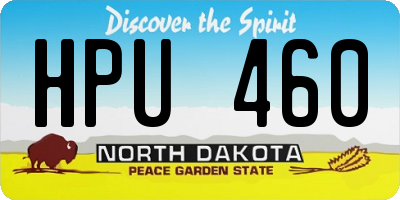 ND license plate HPU460