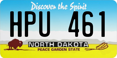 ND license plate HPU461