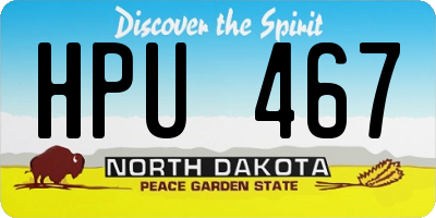 ND license plate HPU467