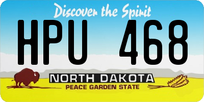 ND license plate HPU468