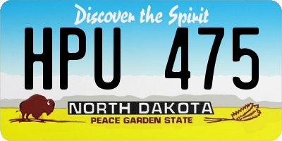 ND license plate HPU475