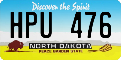 ND license plate HPU476