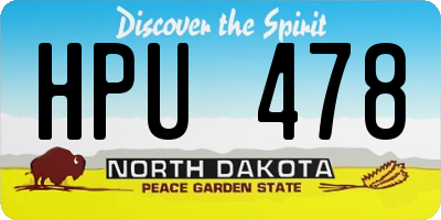 ND license plate HPU478