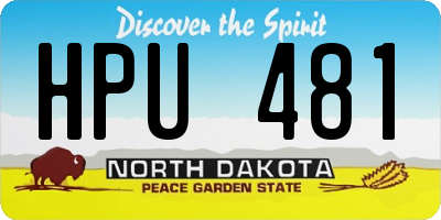 ND license plate HPU481