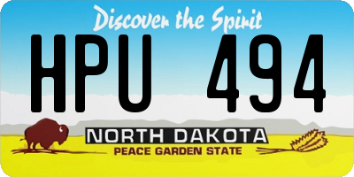 ND license plate HPU494