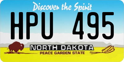 ND license plate HPU495