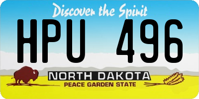 ND license plate HPU496