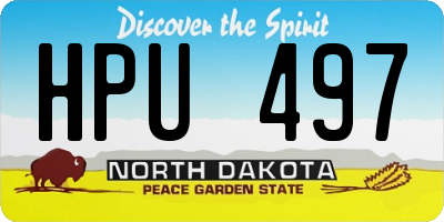 ND license plate HPU497