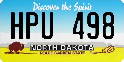 ND license plate HPU498