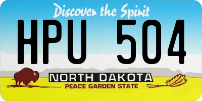 ND license plate HPU504