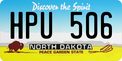 ND license plate HPU506