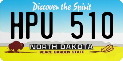 ND license plate HPU510