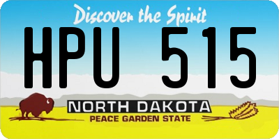 ND license plate HPU515