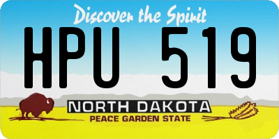 ND license plate HPU519
