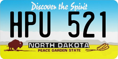 ND license plate HPU521