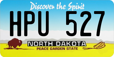 ND license plate HPU527