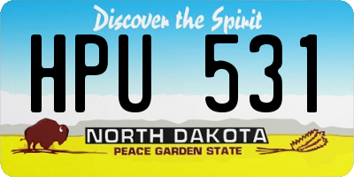 ND license plate HPU531
