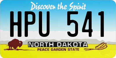 ND license plate HPU541