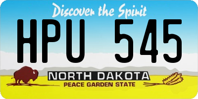 ND license plate HPU545
